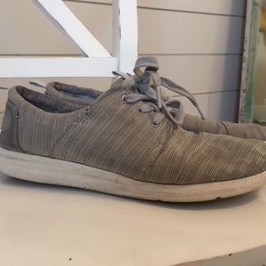Grey toms slip ons
